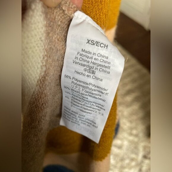 Madewell Alpaca Wool Polyamide Blend Striped Cardigan Pockets Preppy Spring - Picture 5 of 6